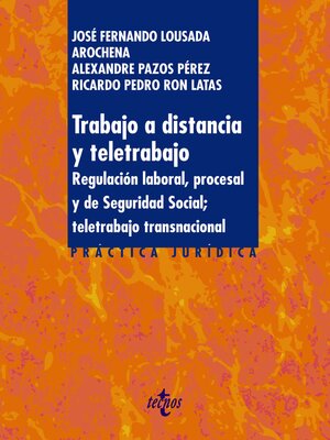 cover image of Trabajo a distancia y teletrabajo